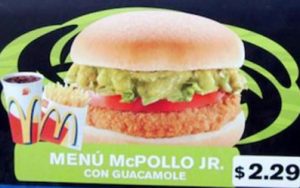 menus insolites Mcdo sandwich guacamole